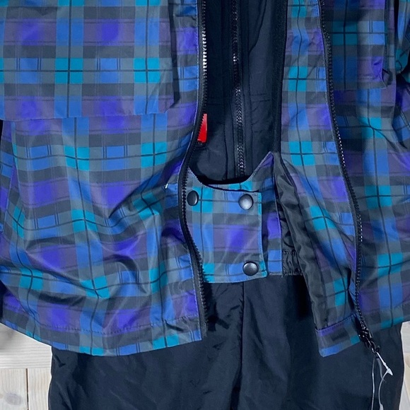 Sunny Day Ski JACKET navy green Blackwatch Tartan Plaid UPF 40+ WINDBREAKER COAT - Picture 11 of 16